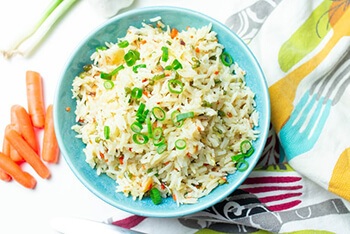 Dish with white rice