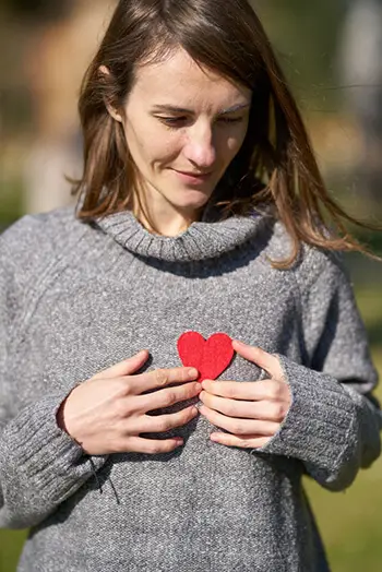 woman with a heart