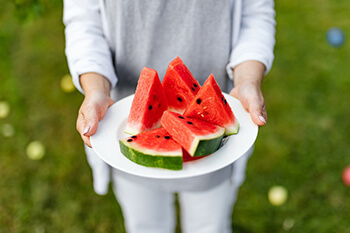watermelon in plate
