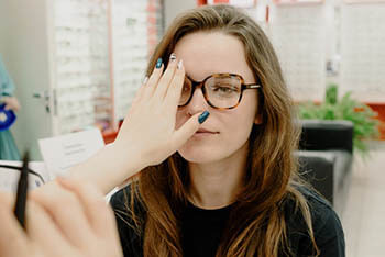 a person with eyes getting checked