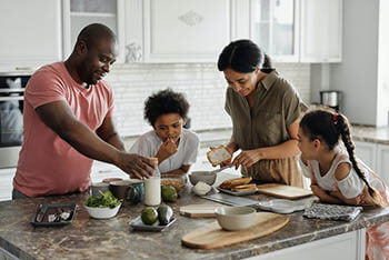 family enjoying a meal