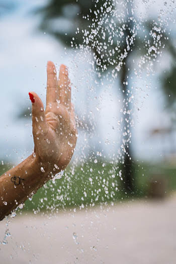 showering