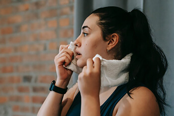 person sweaty after exercise