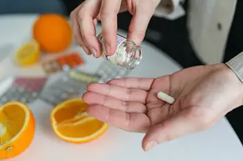 hand with medication