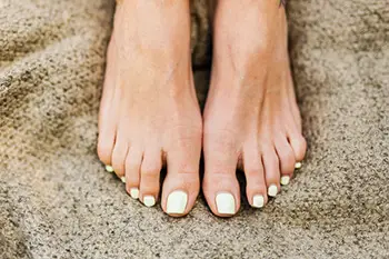 toes with nail polish