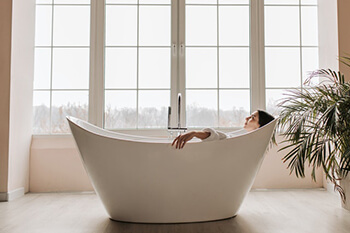 person in bathtub