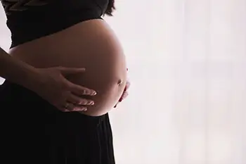 tummy of a pregnant person