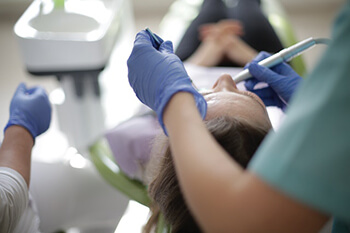 dentist working on patient