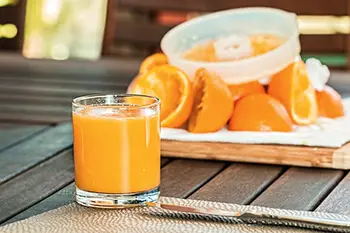 orange juice in a cup