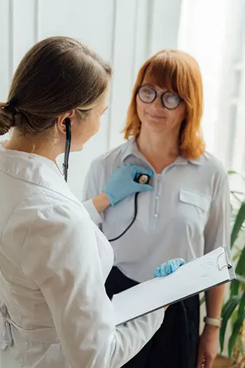 doctor checking up a person