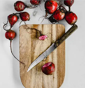 beets with chopping board