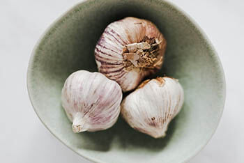 a bowl of garlic